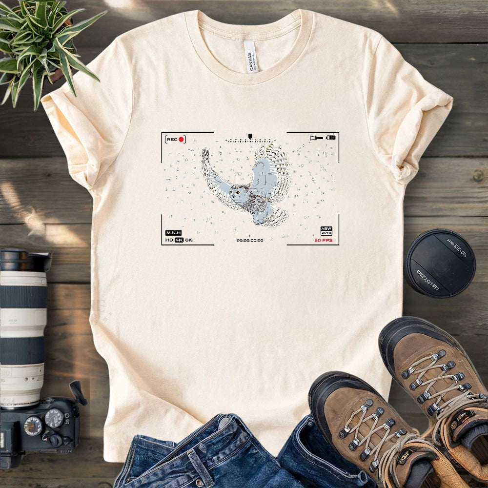 Snowy Owl In Snow T-shirt
