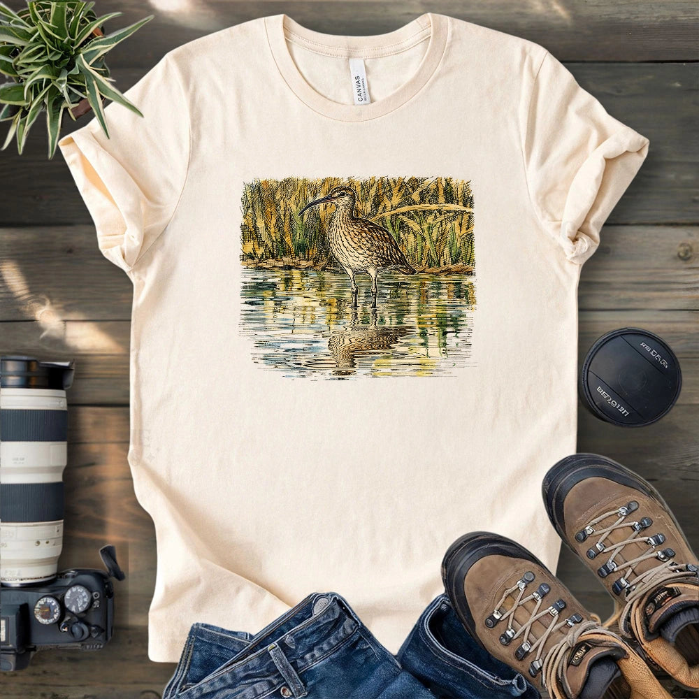Whimbrel Shadow On Water T-shirt