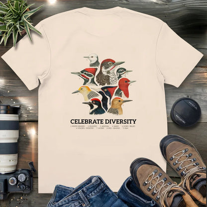 Celebrate Diversity Of Woodpeckers 2 Side T-shirt
