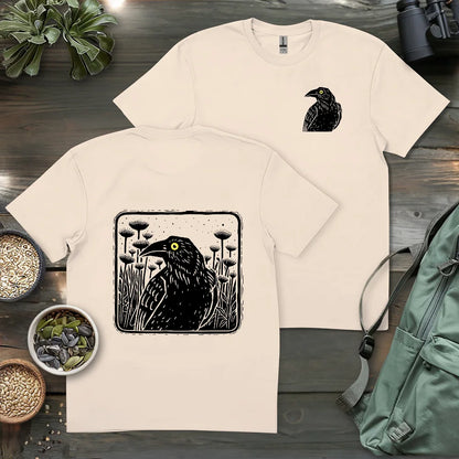 Floral Crow Silhouette 2 Side T-shirt