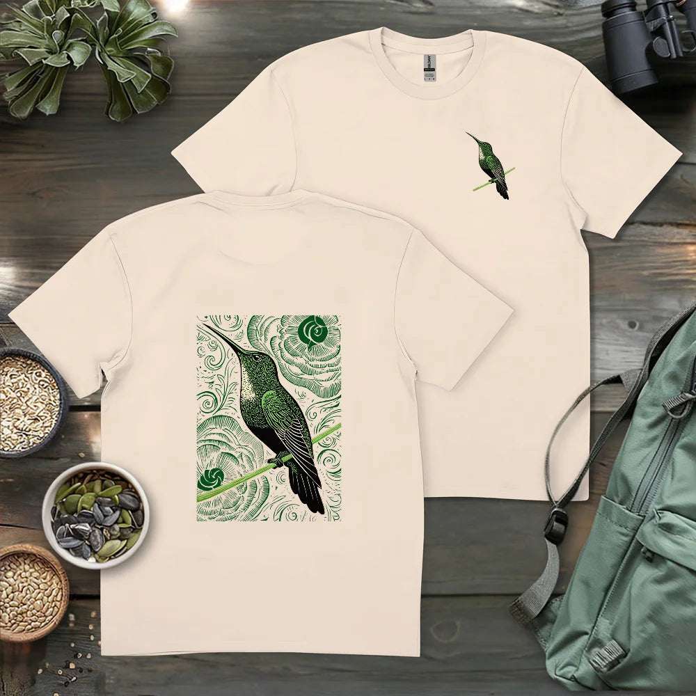 Green Hummingbird 2 Side T-shirt