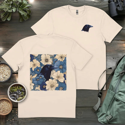Raven In Flower Field 2 Side T-shirt