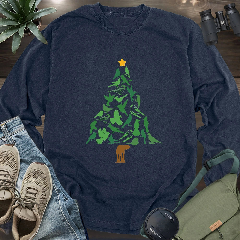 Backyard Birds Christmas Tree Long Sleeve T-shirt
