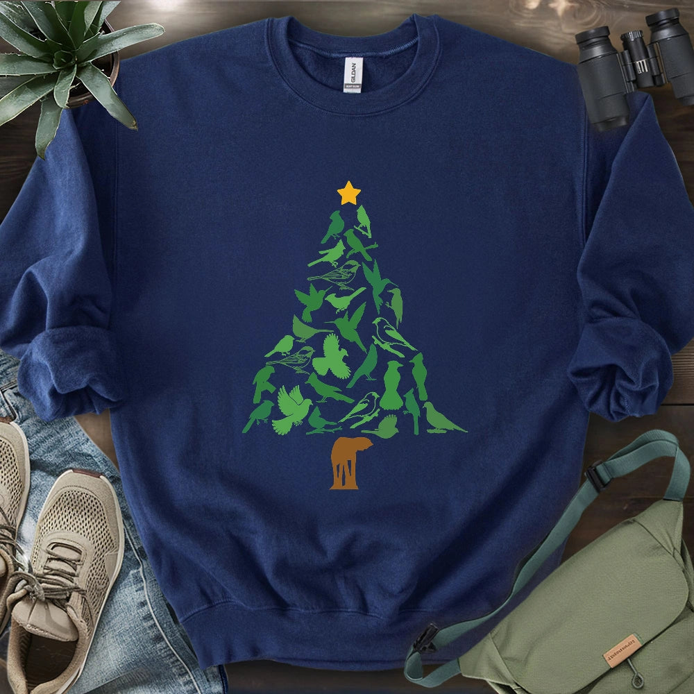 Backyard Birds Christmas Tree Sweatshirt