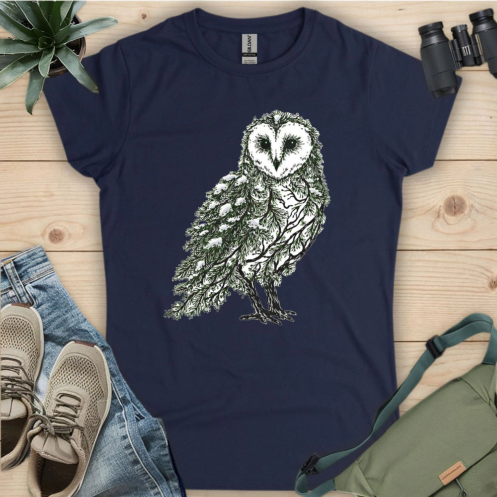 Barn Owl Made By Leaves Women's T-shirt