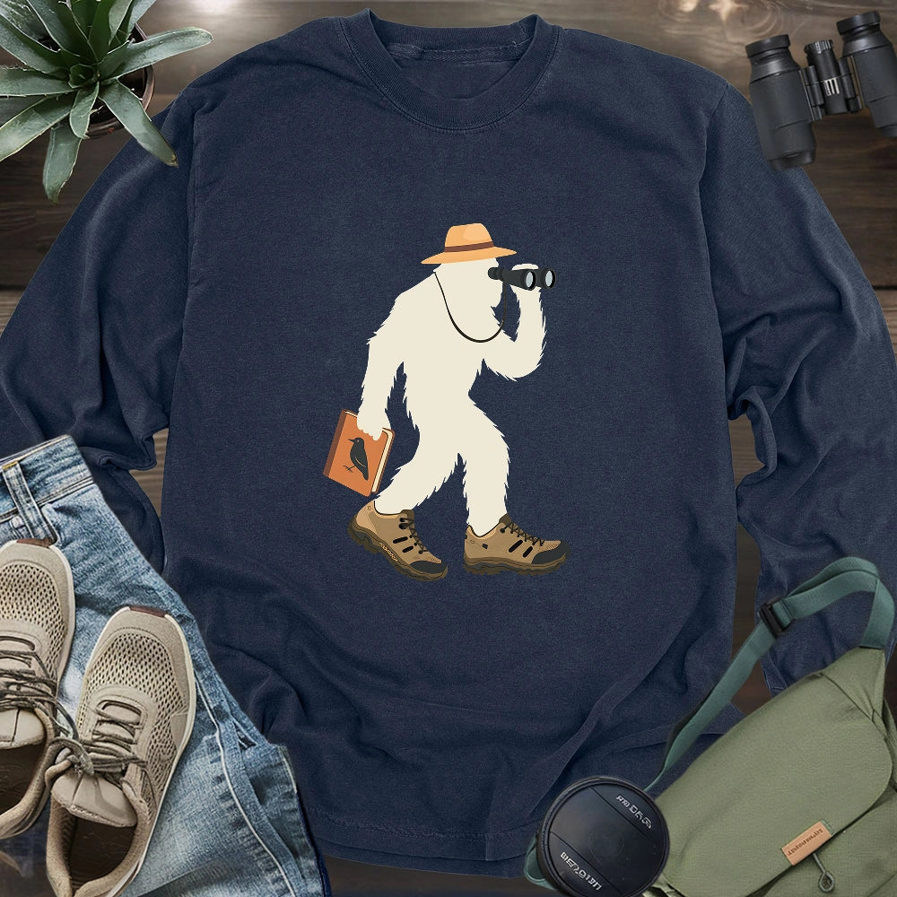 Bird Watching Bigfoot Long Sleeve T-shirt