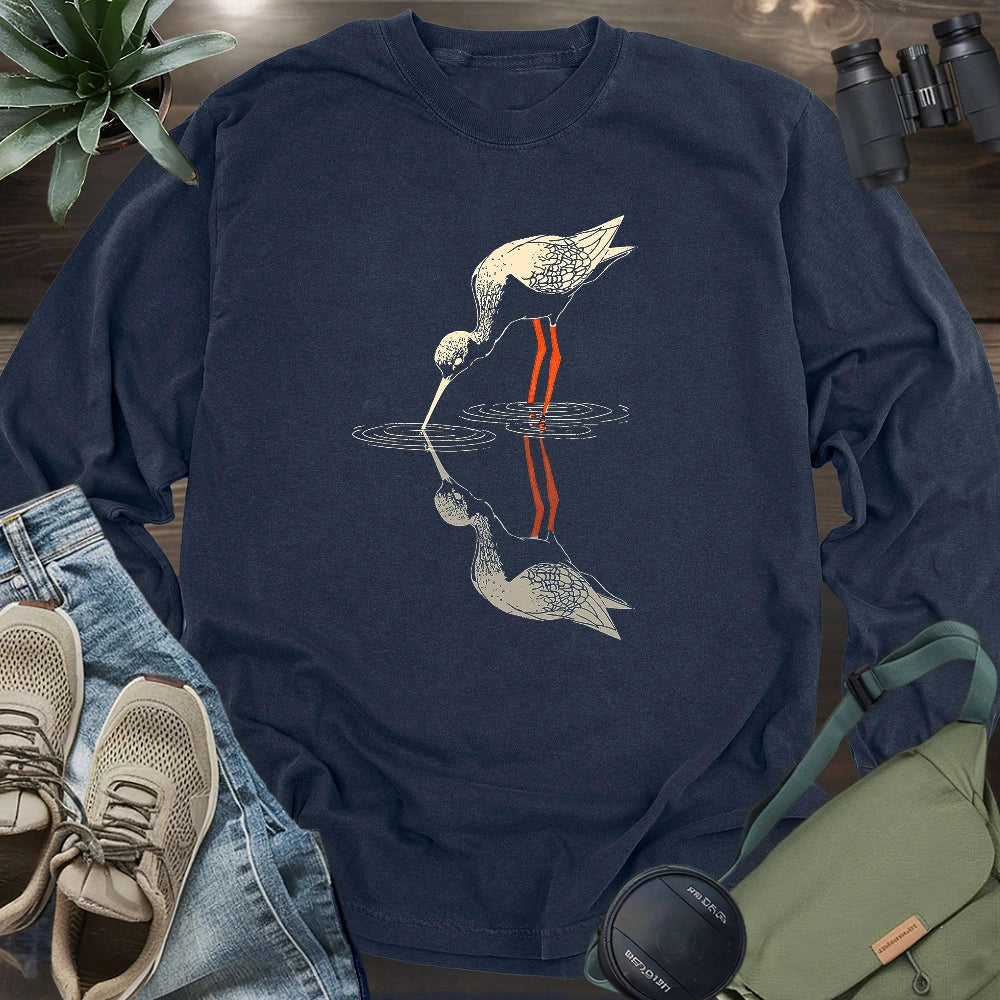 Black-necked Stilt Shadow Long Sleeve T-shirt