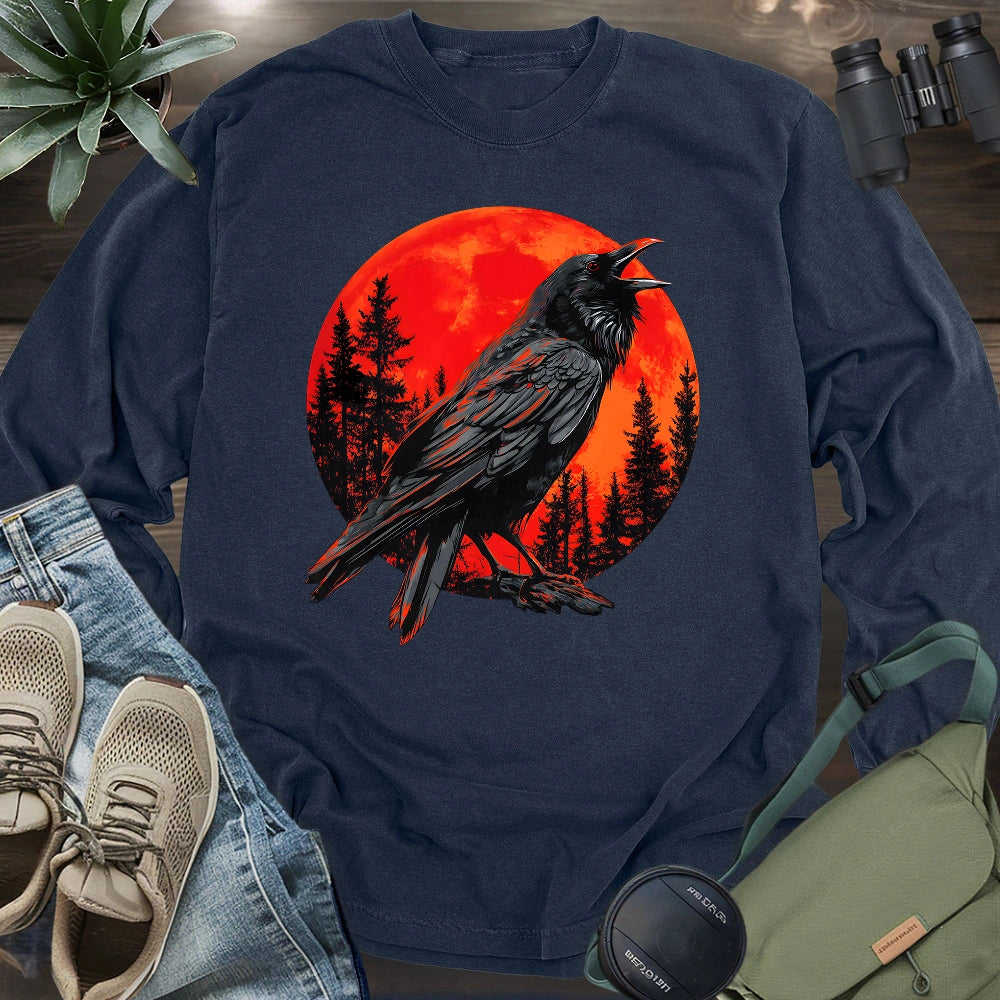 Blood Moon Raven Long Sleeve T-shirt