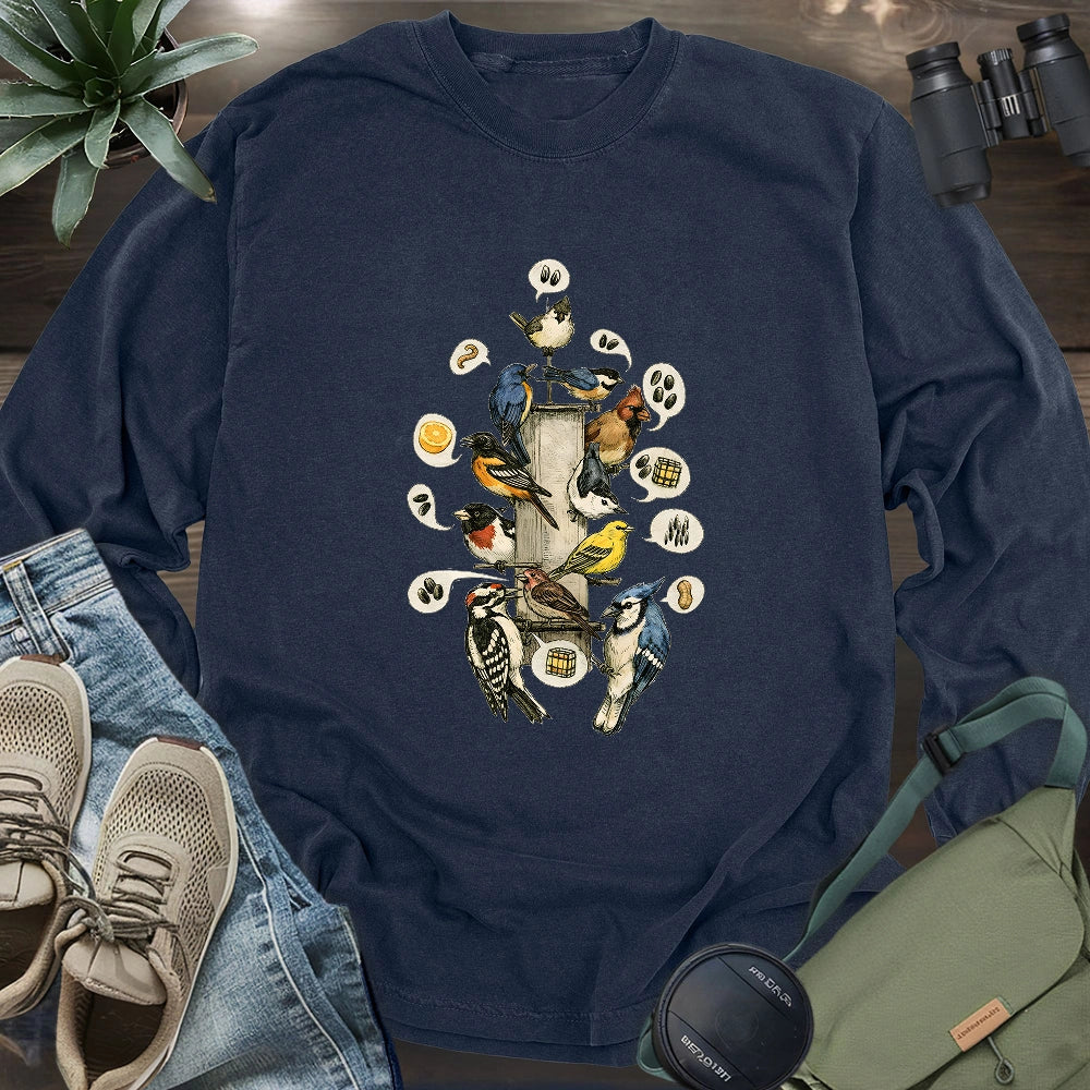 Busy Morning At Feeder Long Sleeve T-shirt