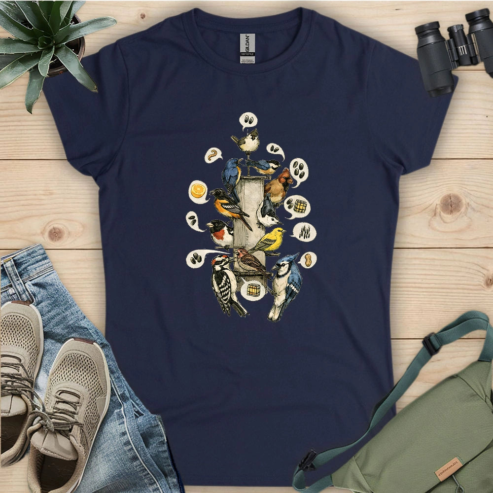 Busy Morning At Feeder Women's T-shirt