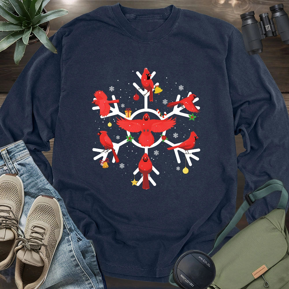 Cardinal Snowflake Long Sleeve T-shirt