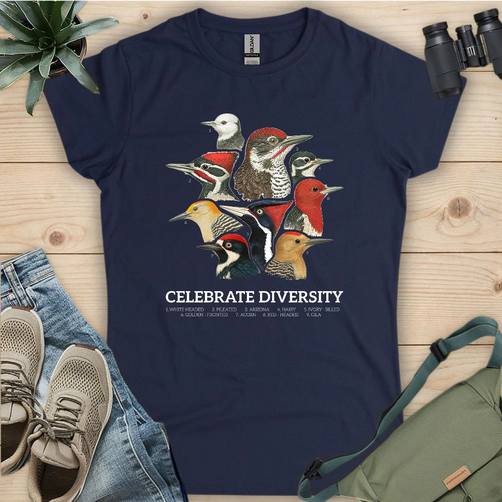 Celebrate Diversity Of Woodpeckers Women's T-shirt