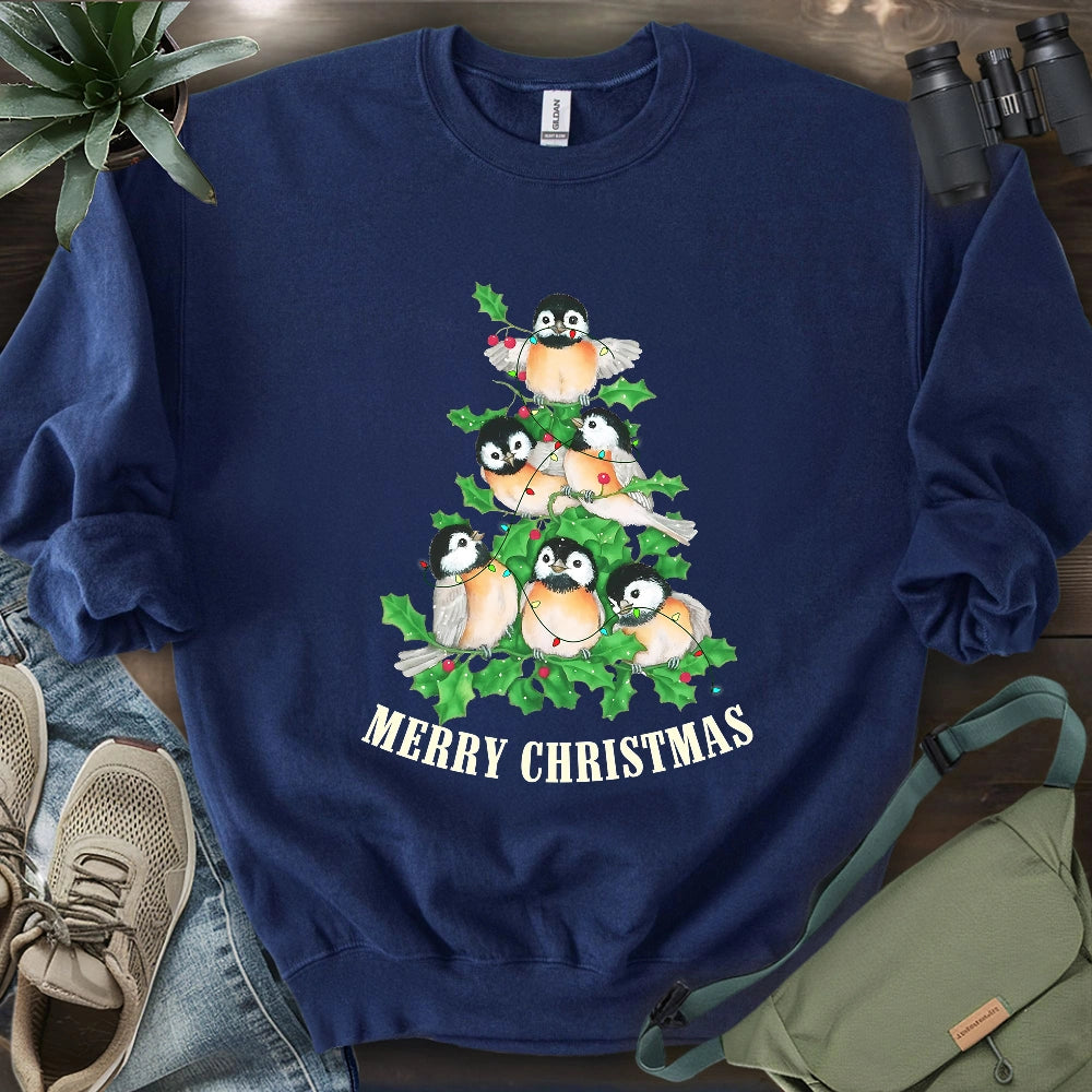 Chickadee Christmas Tree Sweatshirt