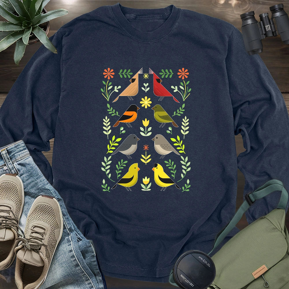 Couples of Backyard Birds Long Sleeve T-shirt
