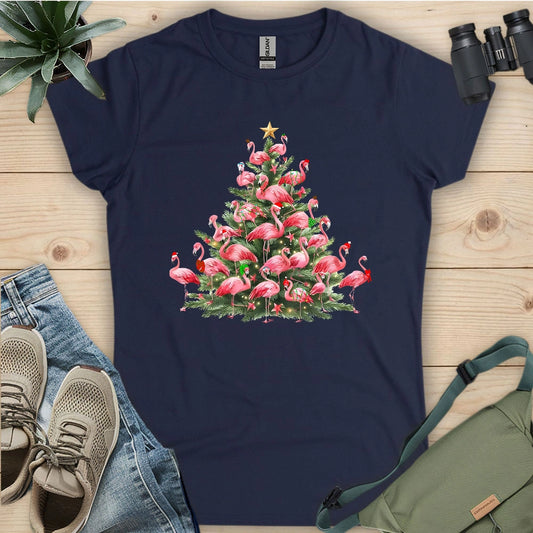 Flamingo Christmas Tree Women's T-shirt