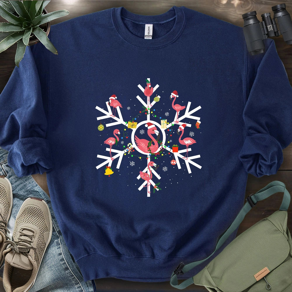 Flamingo Snowflake Sweatshirt