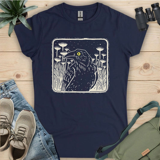 Floral Crow Silhouette Women's T-shirt