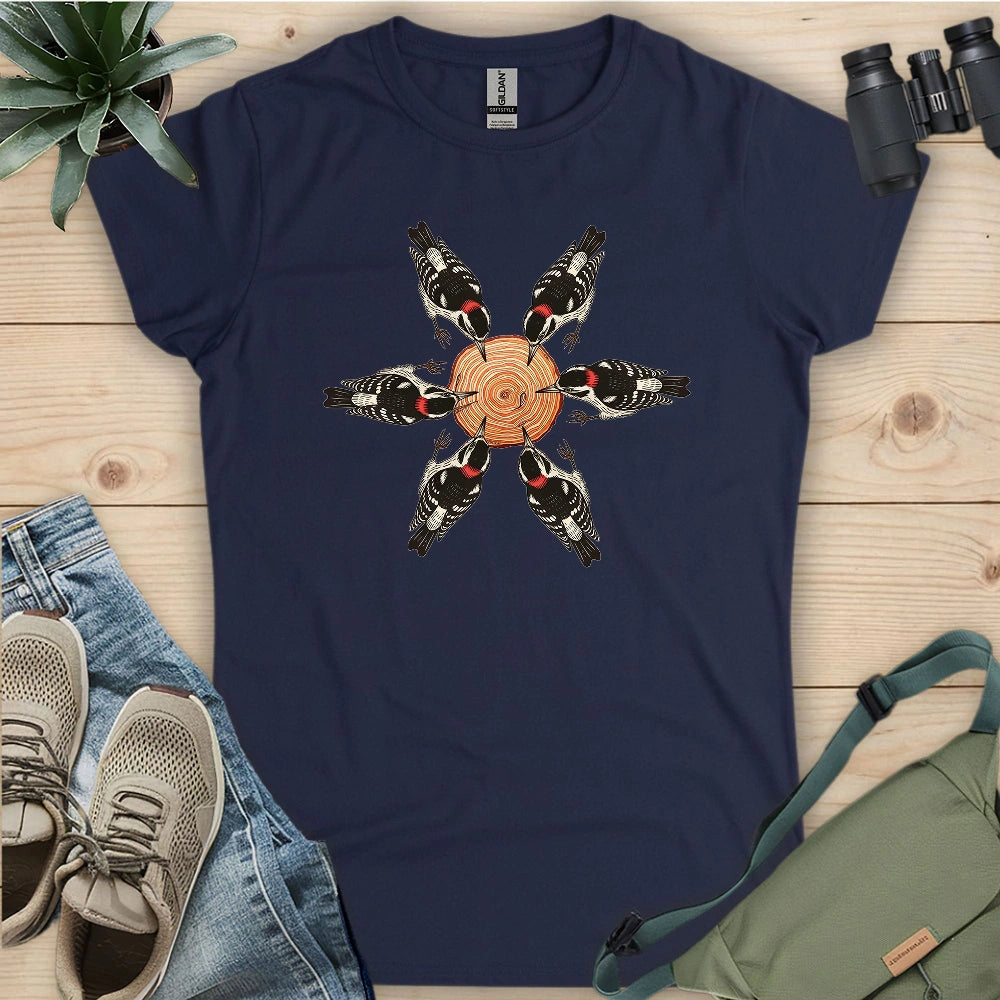 Flower Made Of Woodpeckers Women's T-shirt