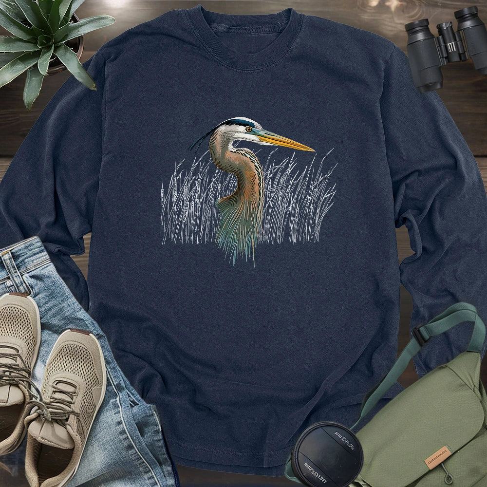 Great Blue Heron Long Sleeve T-shirt
