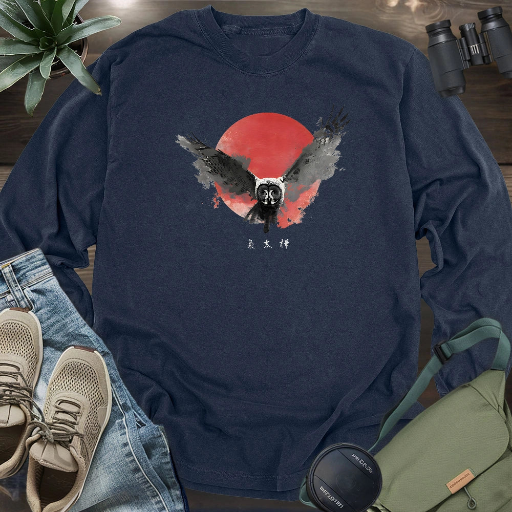 Great Grey Owl At Nightfall Long Sleeve T-shirt