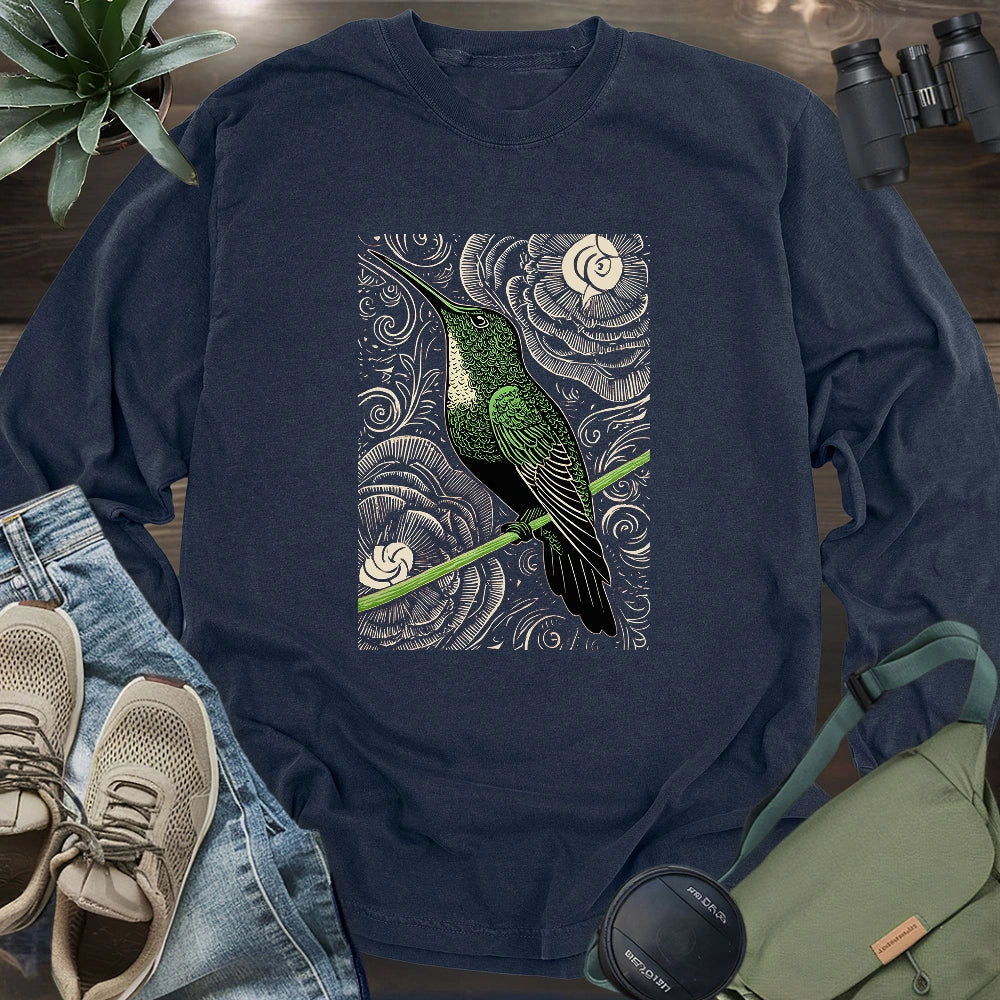 Green Hummingbird Long Sleeve T-shirt