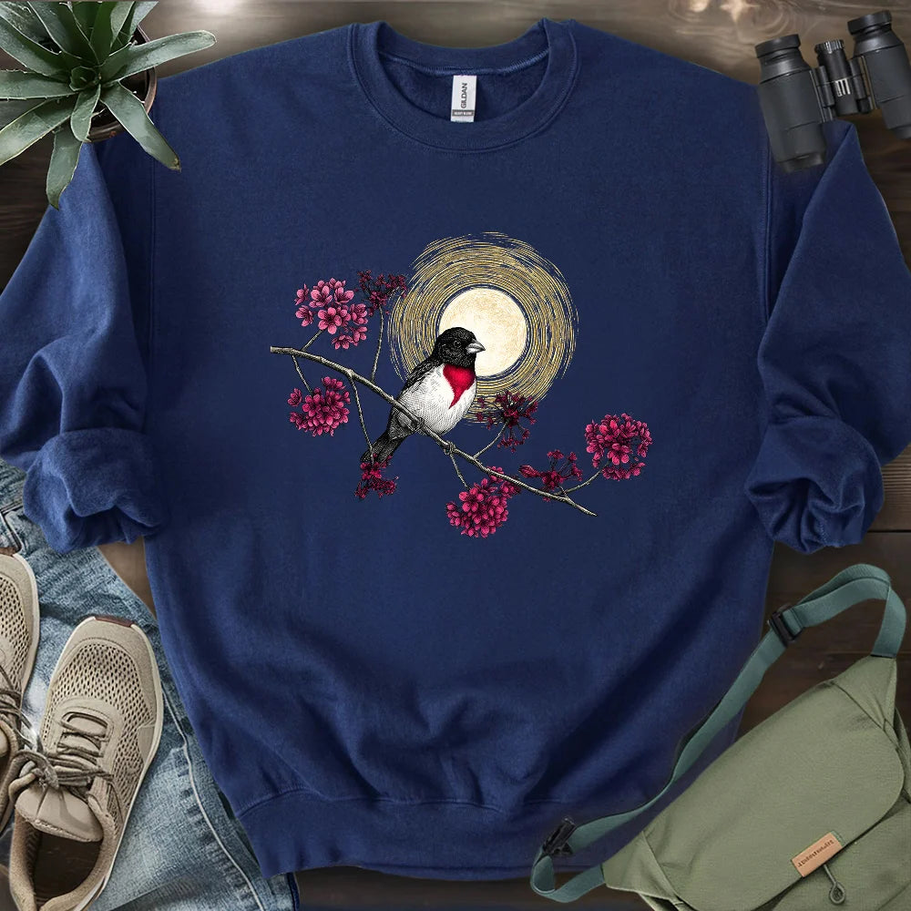 Grosbeak Under Forest's Moonlight Sweatshirt