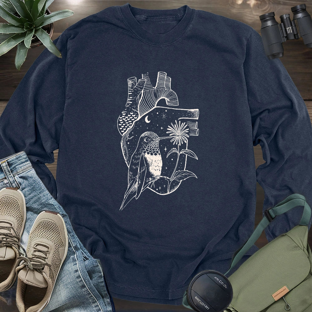Heart Full of a Hummingbird Long Sleeve T-shirt