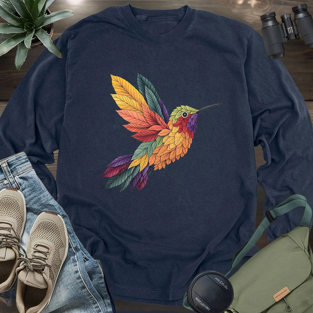 Hummingbird Made By Leaves Long Sleeve T-shirt