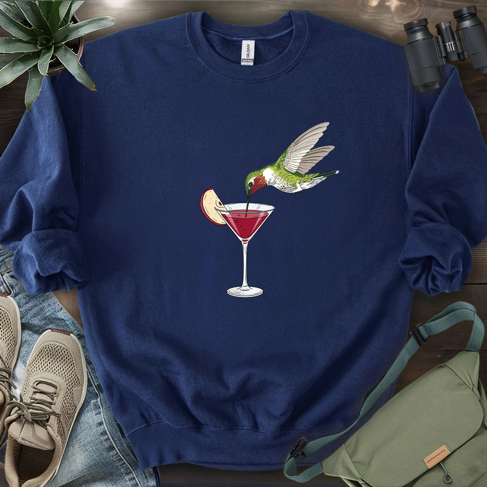 Hummingbird Sipping Cocktail Sweatshirt