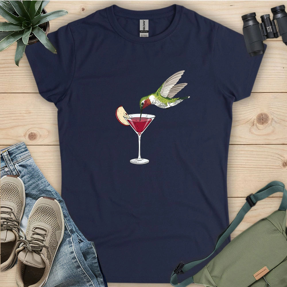 Hummingbird Sipping Cocktail Women's T-shirt