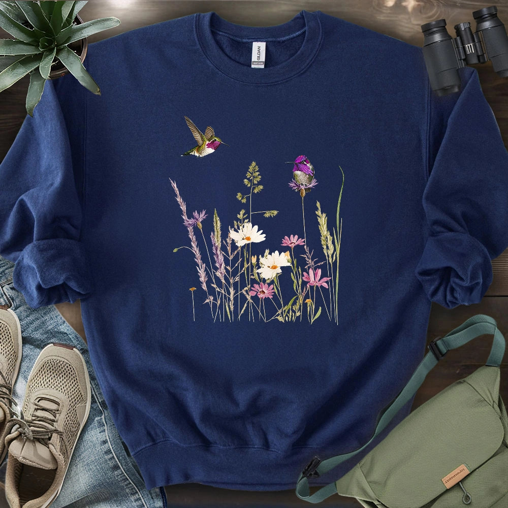 Hummingbirds And Wildflowers Sweatshirt