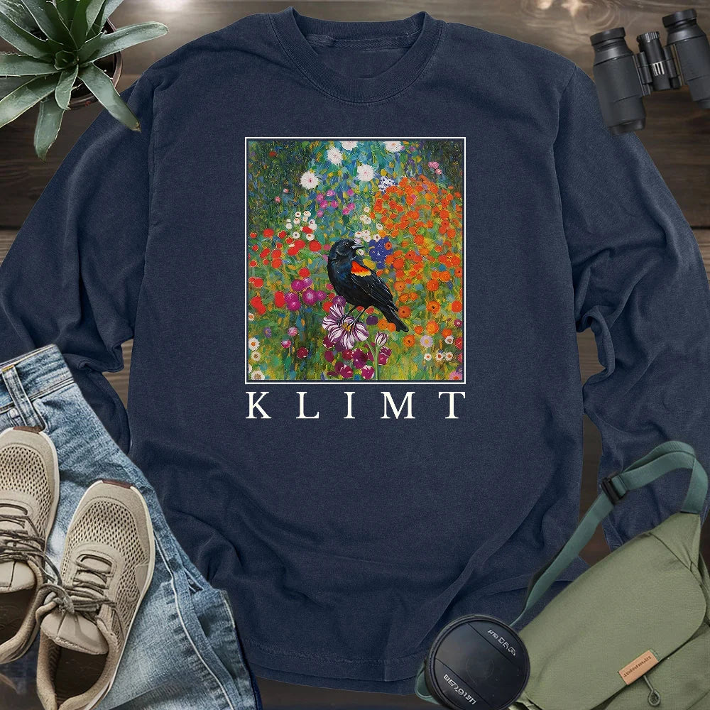 Klimt Blackbird Long Sleeve T-shirt