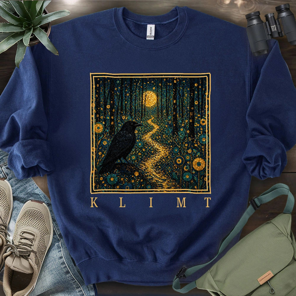 Klimt Crow On Golden Road Sweatshirt