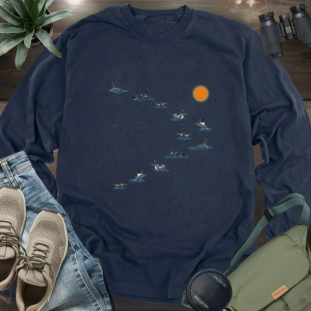 Loons Dancing - Sunset Long Sleeve T-shirt