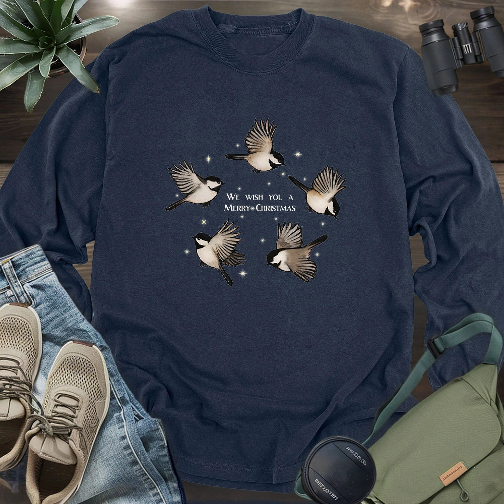 Merry Christmas Chickadee Long Sleeve T-shirt
