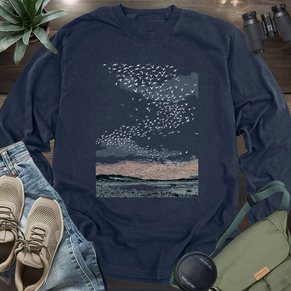Migrating Wild Ducks Long Sleeve T-shirt