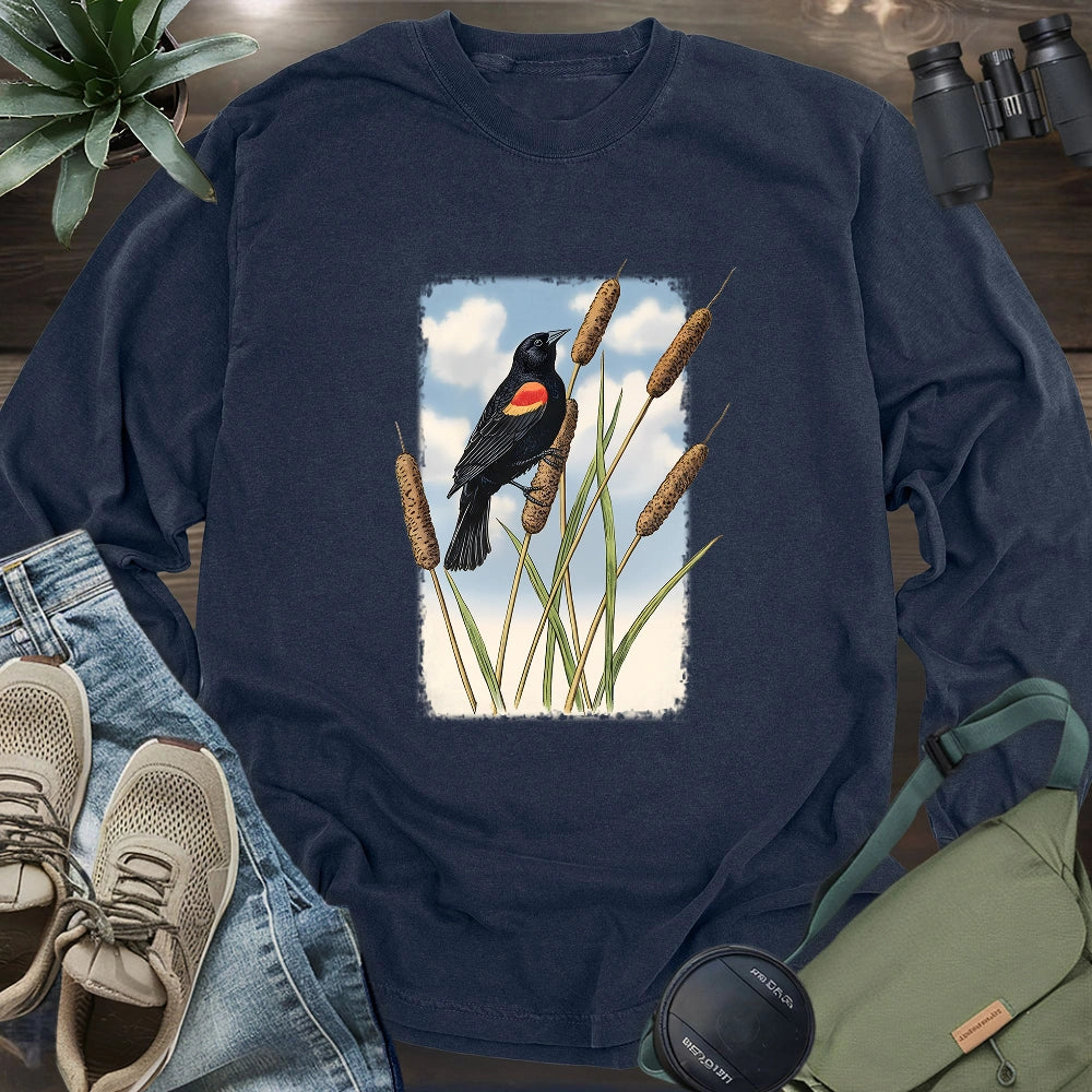 Morning On Cattail Field Long Sleeve T-shirt