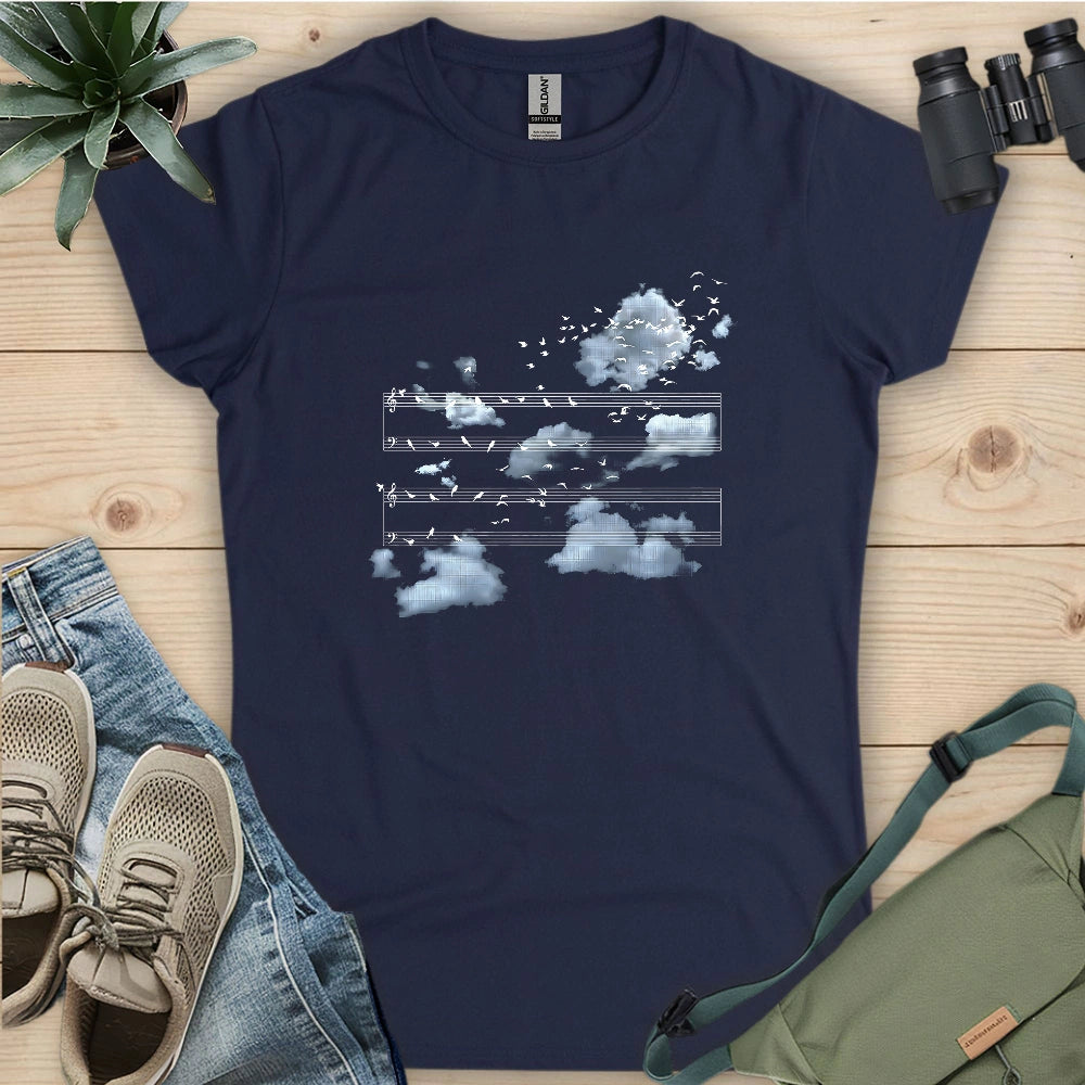 Music Stave On The Sky Women's T-shirt