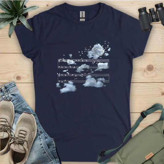 Music Stave On The Sky Women's T-shirt