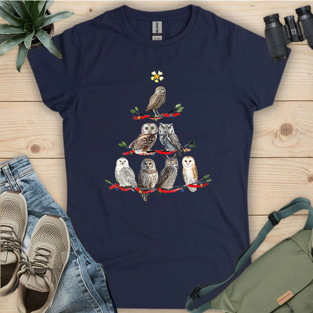 Owl Christmas Tree Women's T-shirt