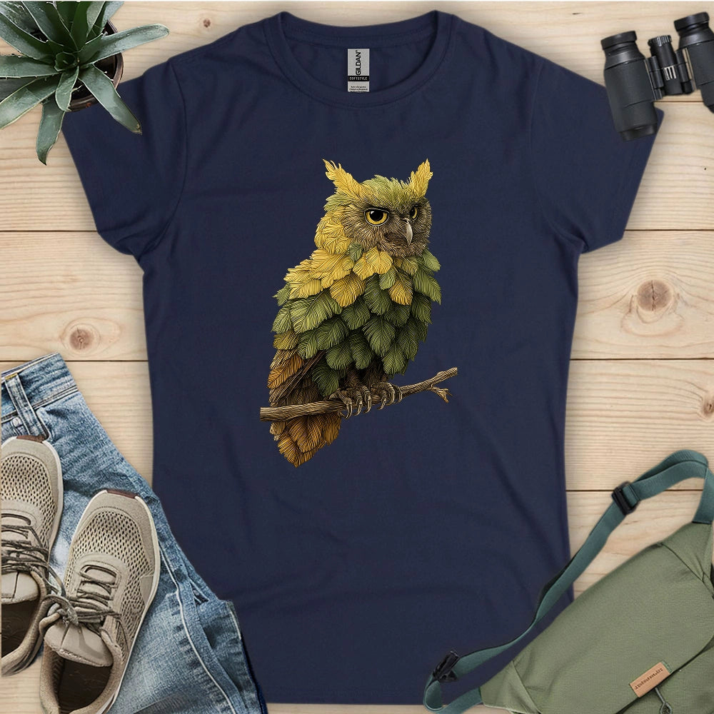 Owl Made By Leaves Women's T-shirt