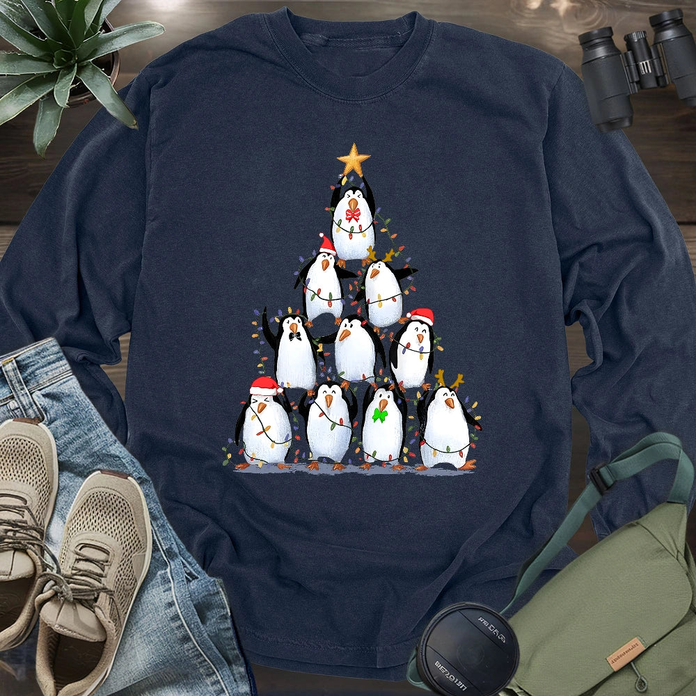 Penguin Christmas Tree Long Sleeve T-shirt