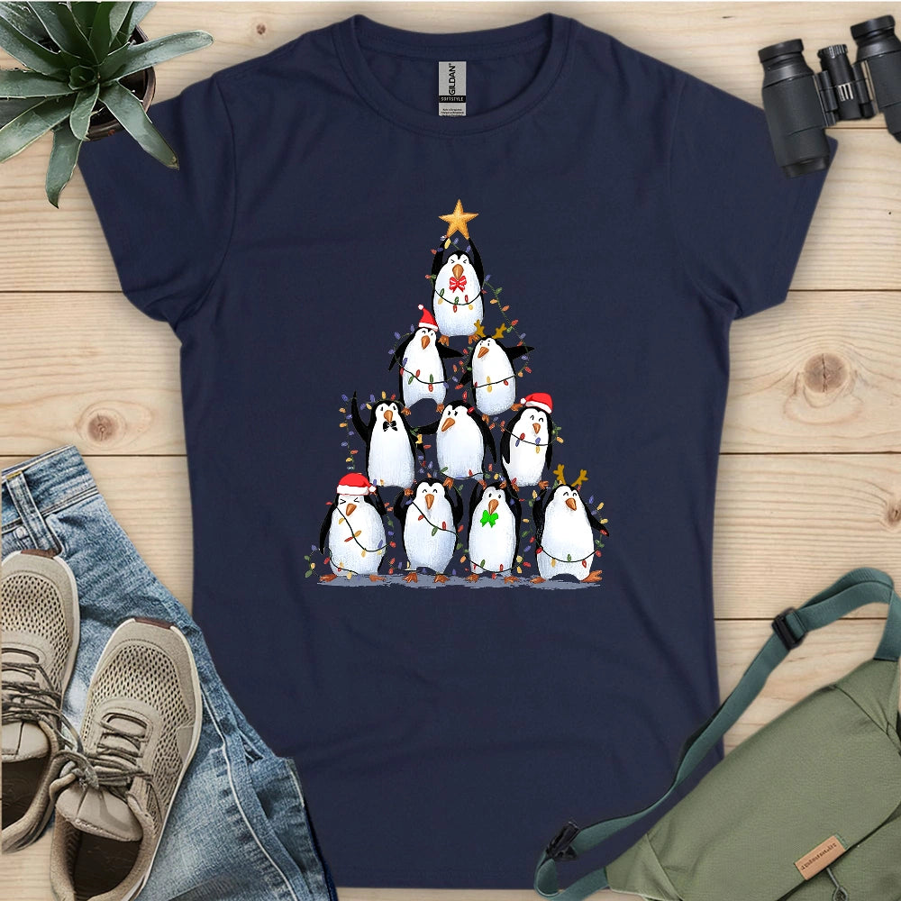 Penguin Christmas Tree Women's T-shirt