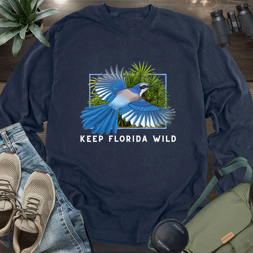 Protect Florida Scrub Jay Long Sleeve T-shirt