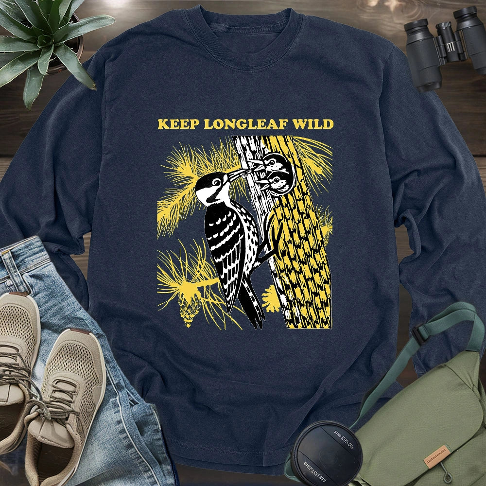 Protect Red-cocked Woodpecker Long Sleeve T-shirt