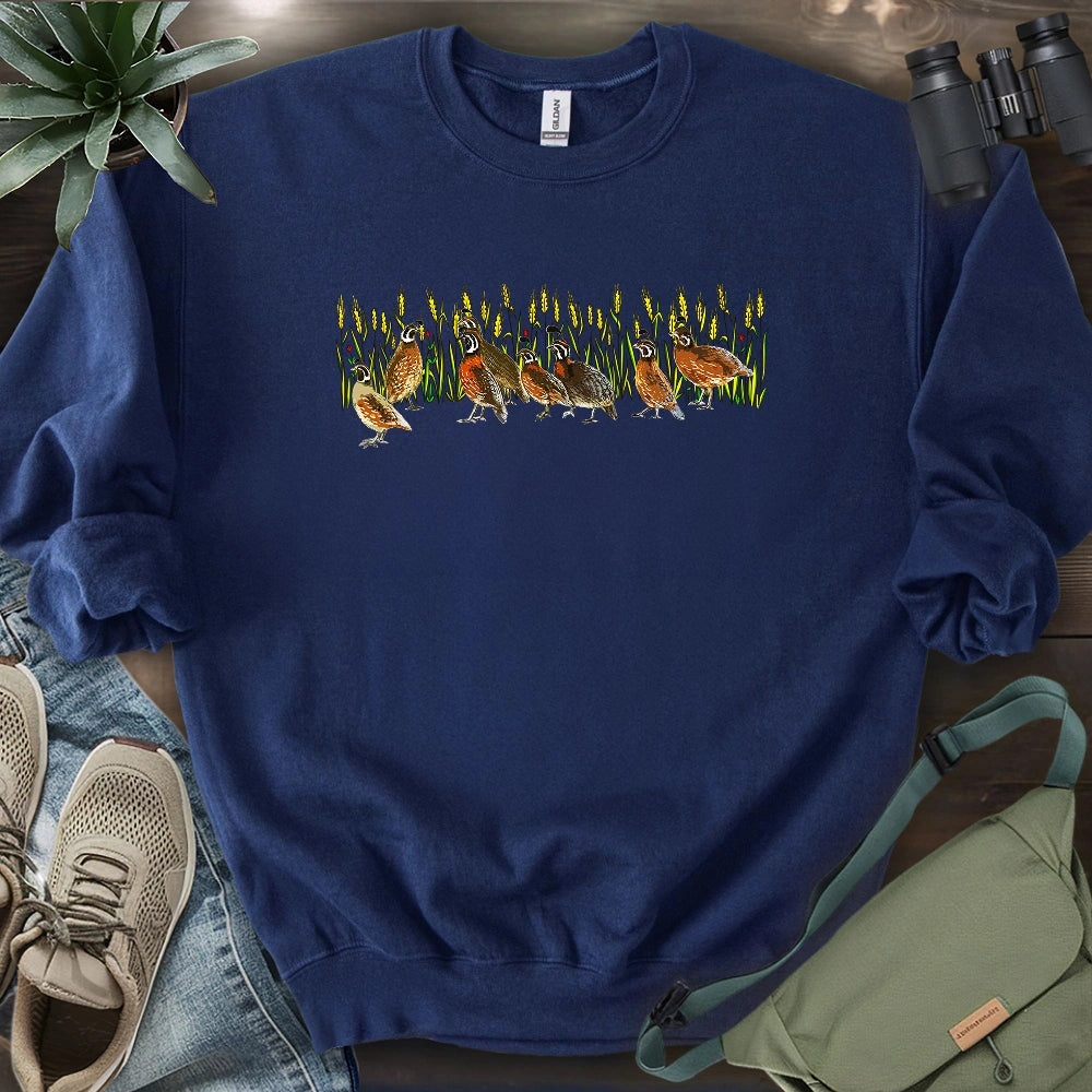 Quails At Wheat Field Sweatshirt