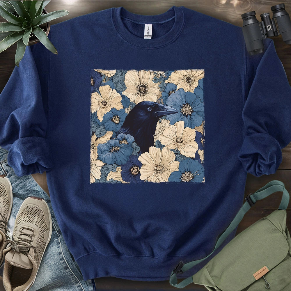 Raven In Flower Field Sweatshirt