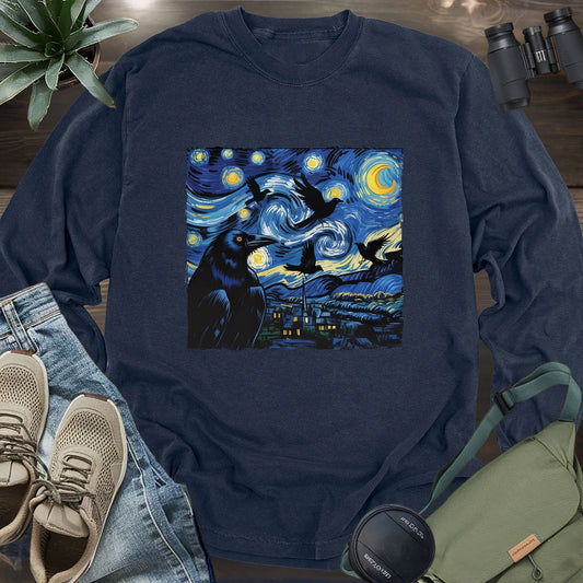 Raven Starry Night Long Sleeve T-shirt