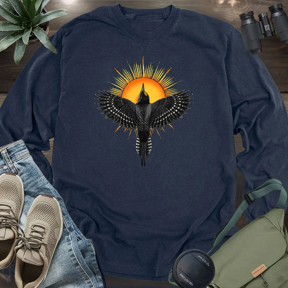 Rise Black Backed Woodpecker Long Sleeve T-shirt