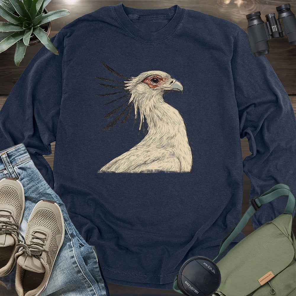 Secretary Bird Sketch Long Sleeve T-shirt